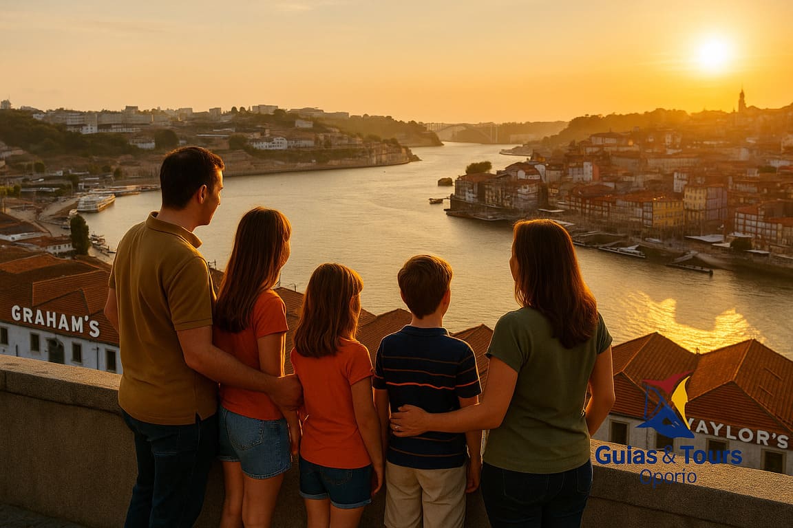 vistas de Oporto y el Duero desde la colina de las bodegas de Gaia