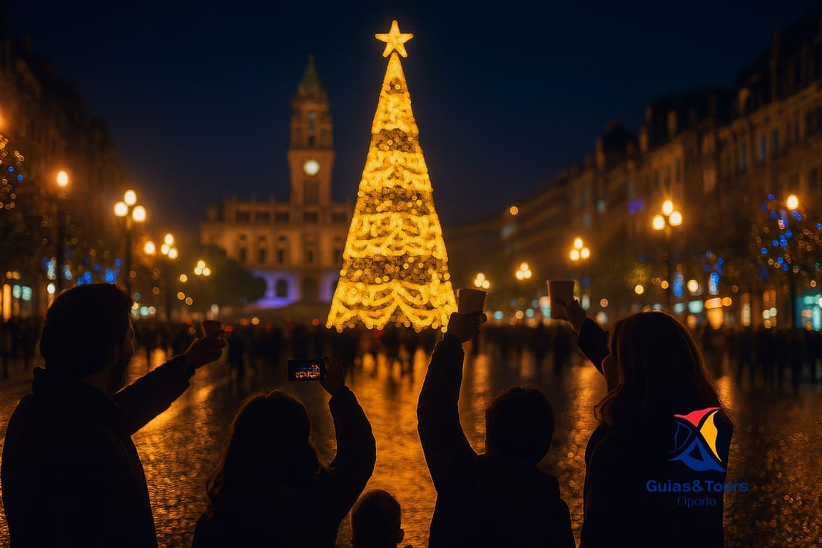 Mercados de Navidad en Oporto Avenida de los Aliados