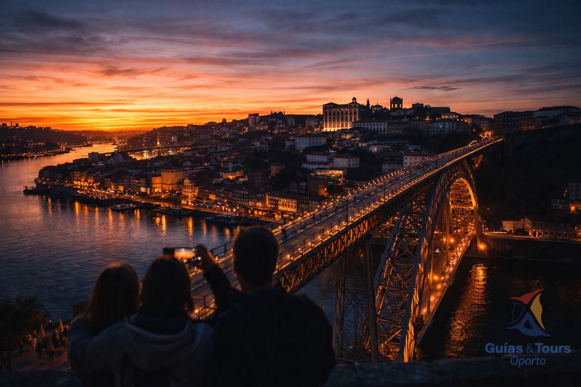 Oporto en Semana Santa al atardecer