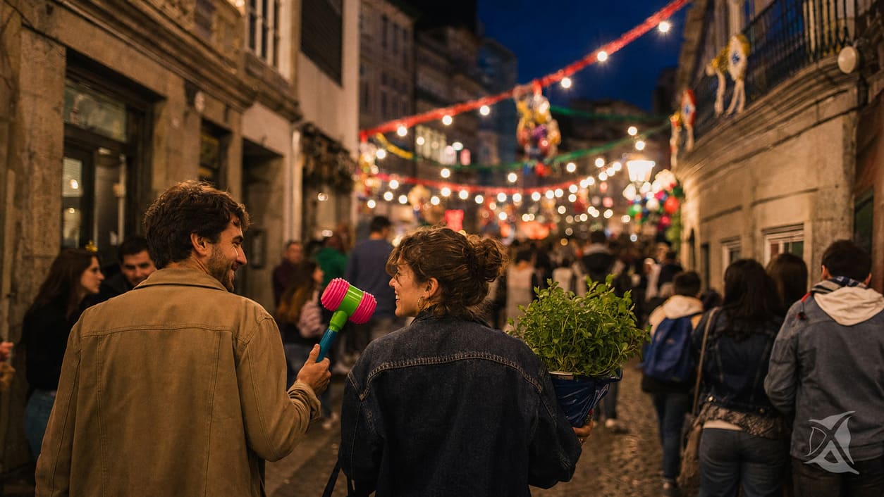 Sao Joao en Oporto pasenado por la calle